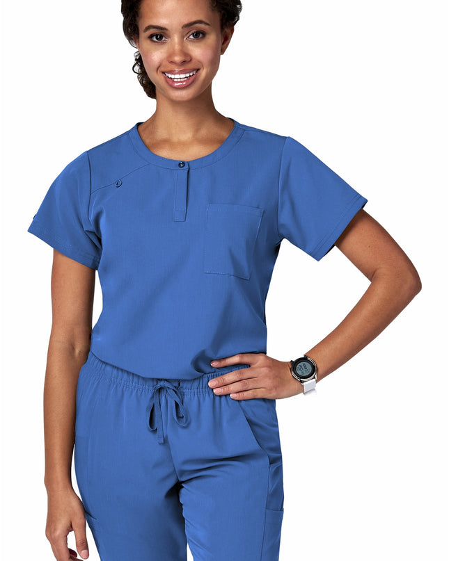 Women's Sleek Buttoned Scrub Top