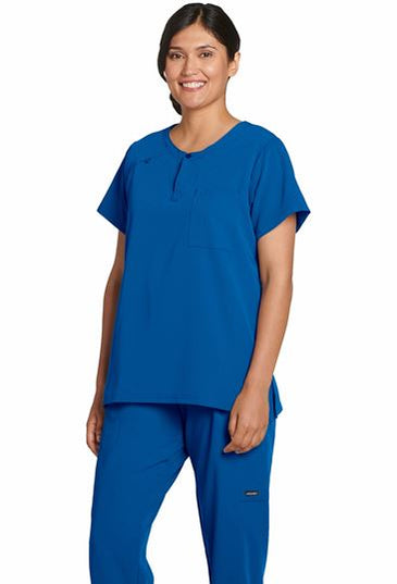 Women's Sleek Buttoned Scrub Top