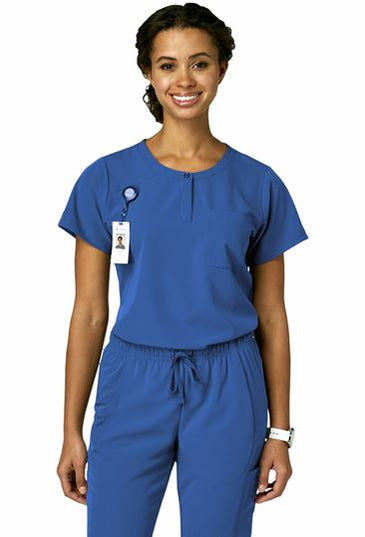 Women's Sleek Buttoned Scrub Top