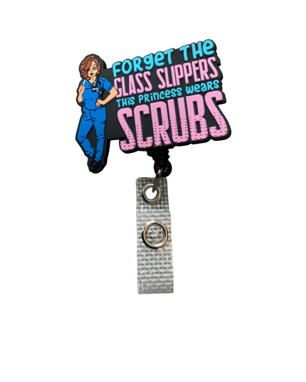 Princess Wears Scrubs ID Badge Reel