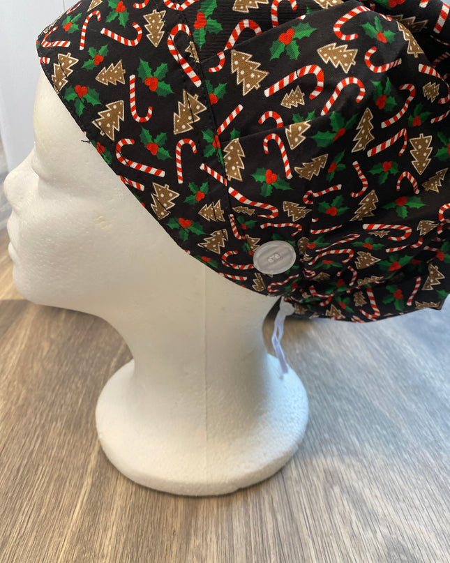 Candy Cane Bouffant Cap