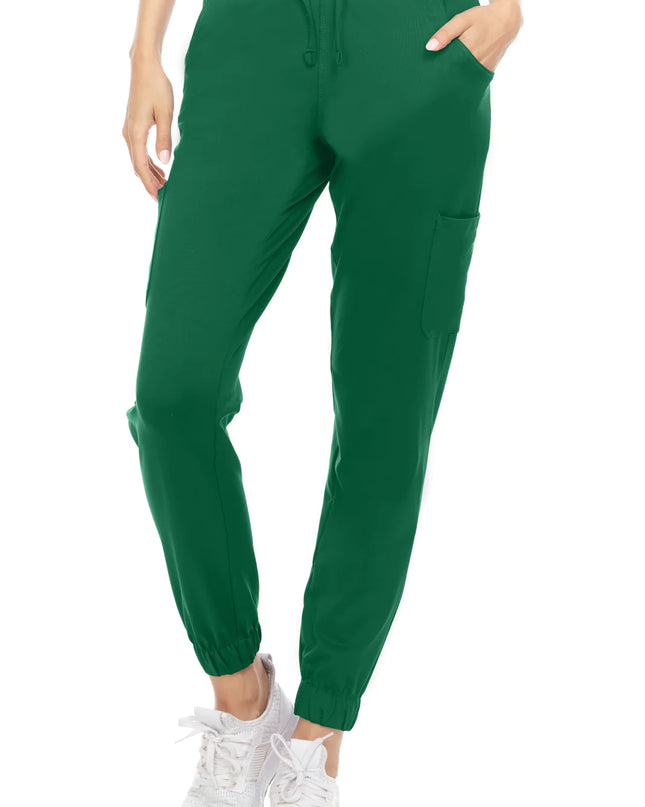 Hunter Green jogger pants with rouching bottom 2 front pockets, 1 side pocket  Sonay Uniforms