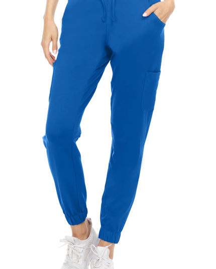 Royal blue elastic waistband jogger stretch pant by MediChic with elastic bottom 2 front, back & side cargo pockets Sonay Uniforms