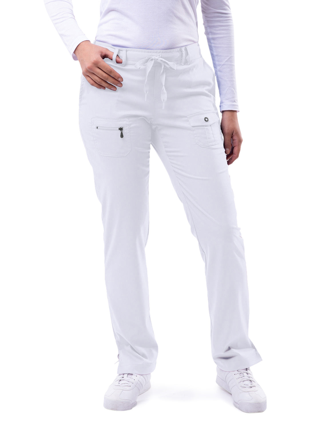 Adar Addition white 6 pocket fitted pants Sonay Uniforms