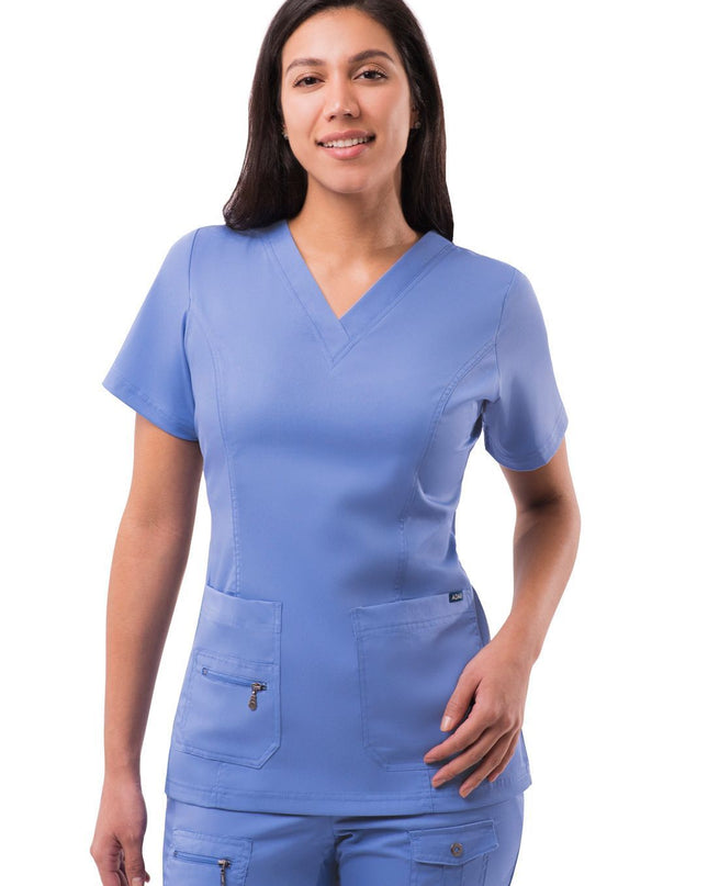 ADAR Women's V-neck Scrub Top
