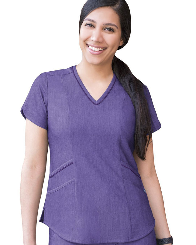 ADAR Heather Pro Limitless Pockets Scrub Top