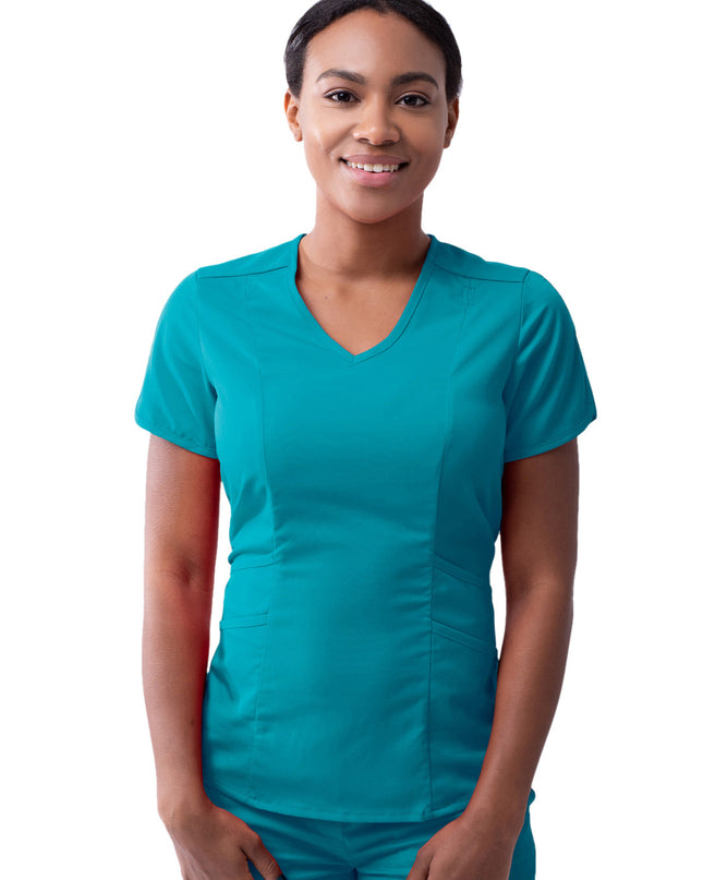 ADAR Heather Pro Limitless Pockets Scrub Top