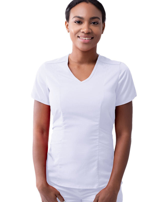 ADAR Heather Pro Limitless Pockets Scrub Top