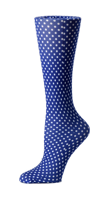 Sheer Cutieful Blue Polka Dot Compression Socks 8-15 MM HG Beyond Medwear Apparel 
