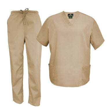 Natural Uniforms Khaki 6 pocket Unisex Scrub Set  Beyond Medwear Apparel