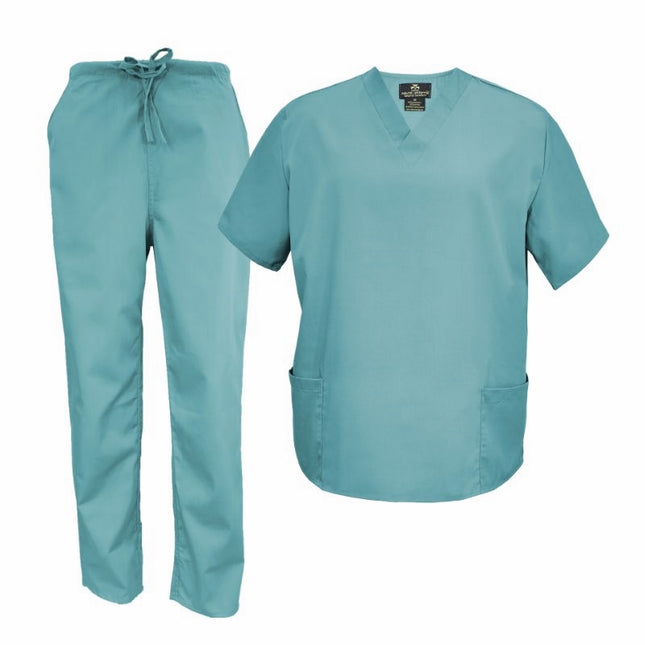 Natural Uniforms Misty Blue 6 pocket Scrub Set Beyond Medwear Apparel