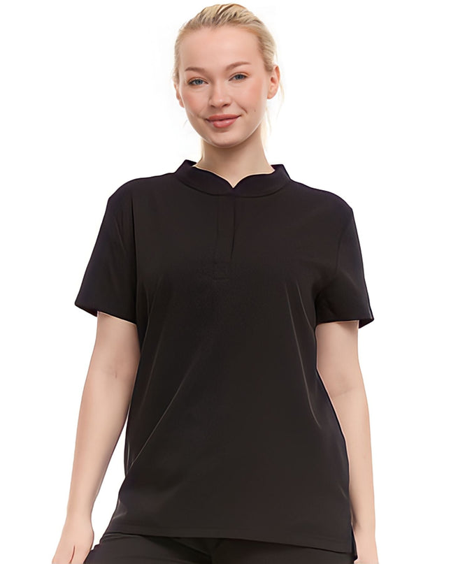 Mandarin Collar Scrub Top by Ellen Tracy