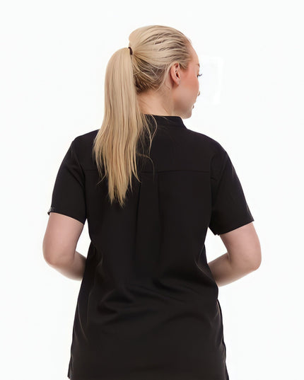 Mandarin Collar Scrub Top by Ellen Tracy