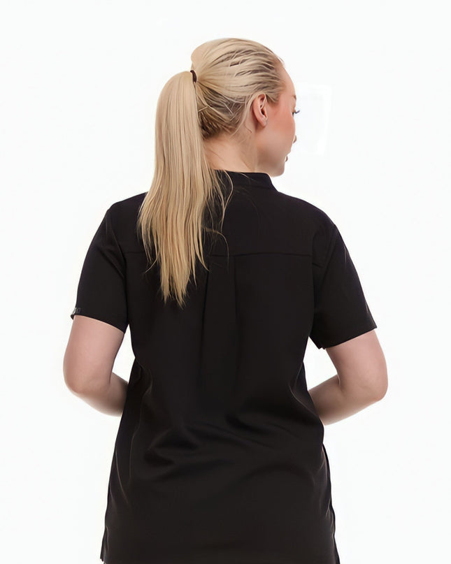 Mandarin Collar Scrub Top by Ellen Tracy