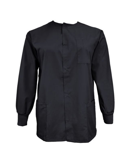 Natural Uniforms Black snap front 3 pocket warm up jacket Sonay Uniforms