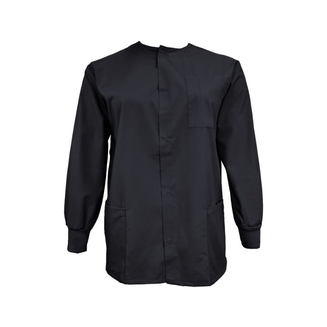 Natural Uniforms Black snap front 3 pocket warm up jacket Sonay Uniforms
