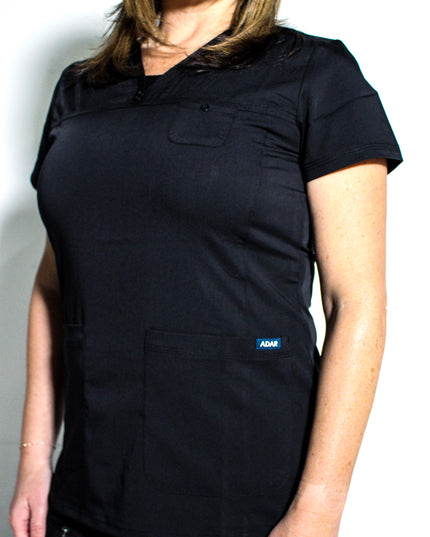 Adar Pro Women's Black Flattering Scrub Set Beyond Medwear Apparel