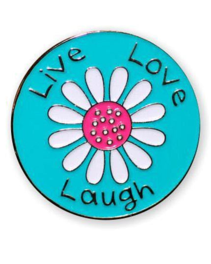 RETRACTABLE ENAMEL BADGE HOLDER - LIVE LOVE LAUGH