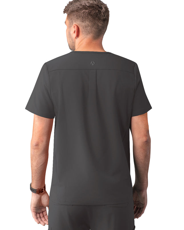ADAR Men's Classic V-Neck Pewter Scrub Top