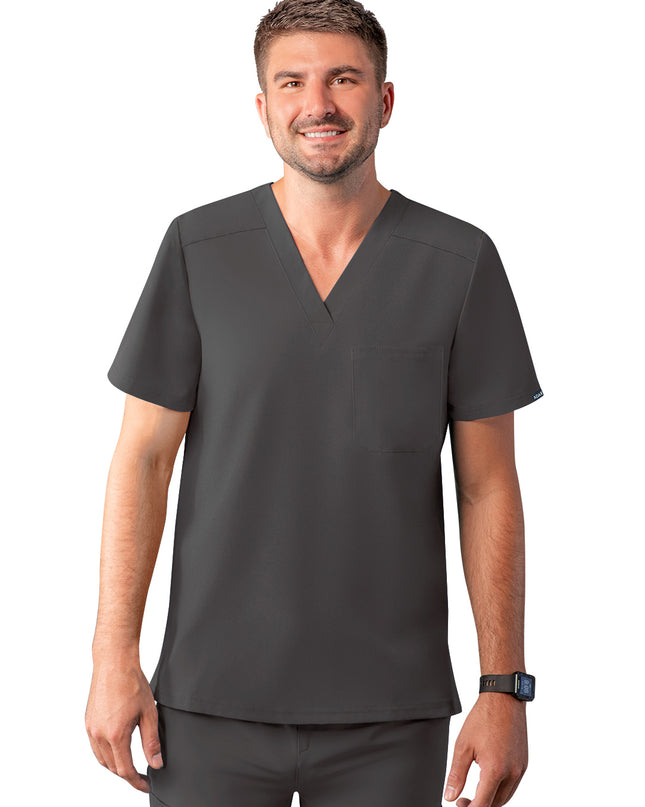 Adar Addition Men's Pewter Scrub Top Beyond Medwear Apparel