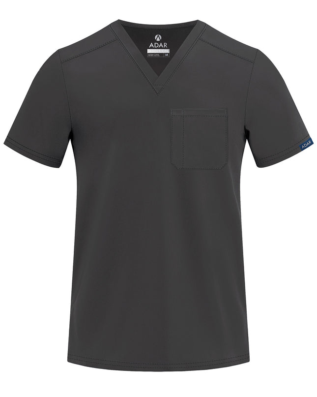ADAR Men's Classic V-Neck Pewter Scrub Top