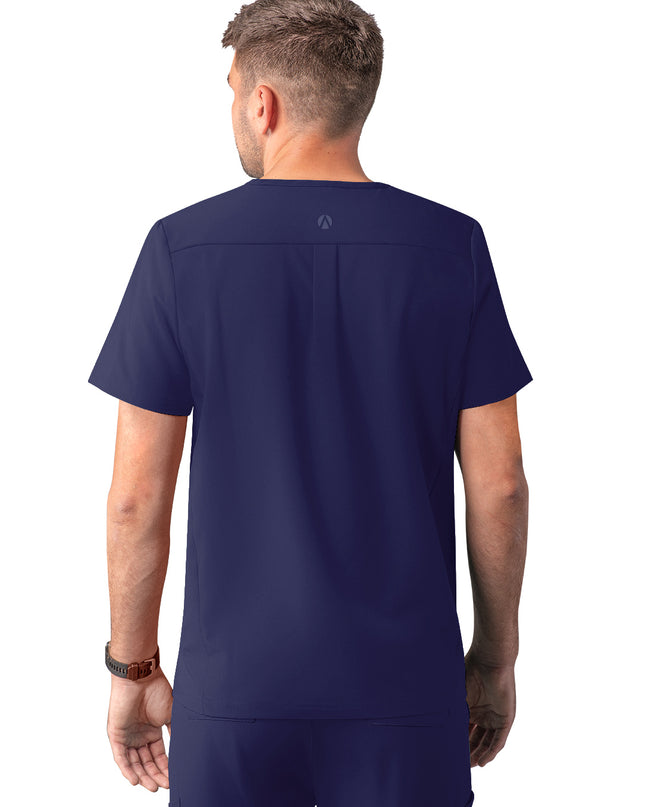 ADAR Addition Men's Navy Modern V- Neck Scrub Top Beyond Medwear Apparel