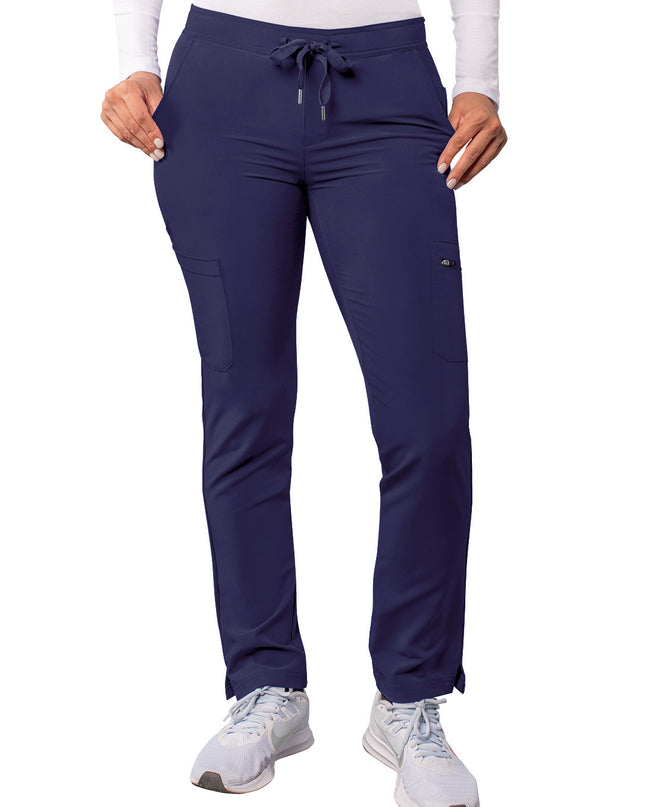 ADAR Addition Women's Navy Blue Skinny Leg Cargo Drawstring Pant Beyond Medwear Apparel