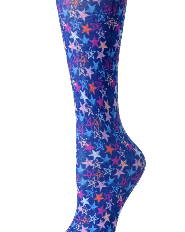 CUTIEFUL SHEER ABSTRACT STARS COMPRESSION SOCK 8-15 MM HG  Beyond Medwear Apparel
