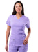 Adar Women's Lavender double-stitched V-neck Scrub Top with 3 Front Pockets(1 zippered) flattering fit Beyond Medwear Apparel 