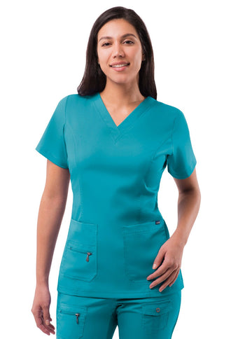 ADAR Women's V-neck Scrub Top