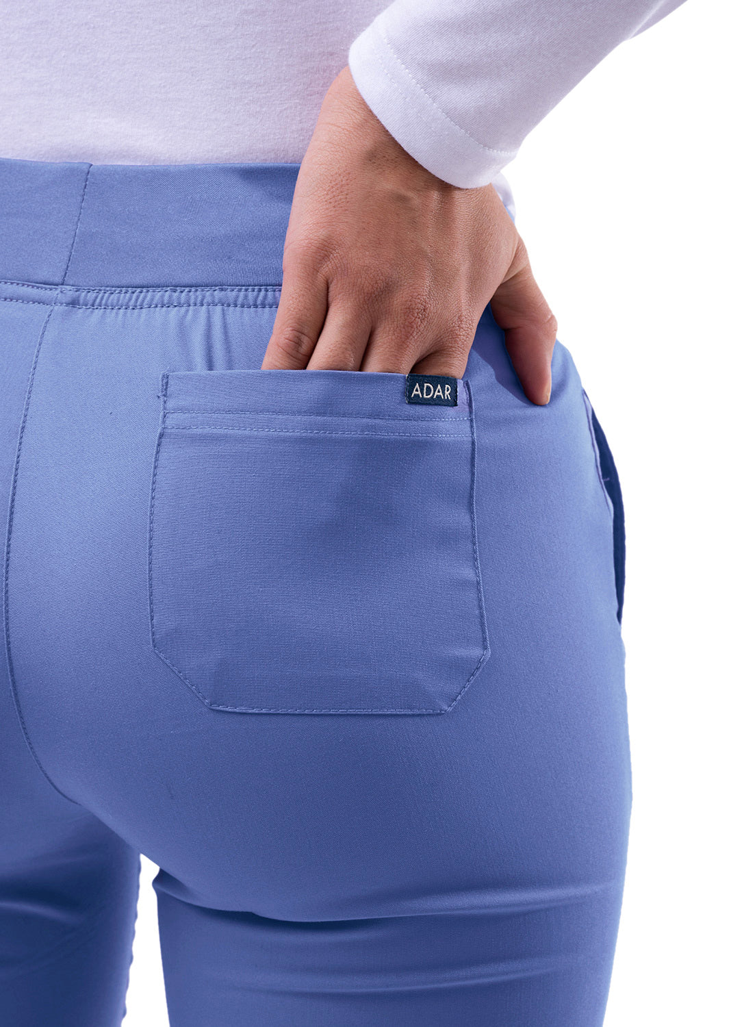 ADAR Pro Women's Ceil Blue Skinny Leg Yoga Pant Beyond Medwear Apparel back view