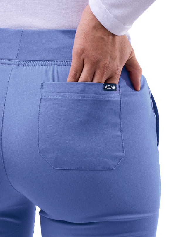 Adar Pro Women's Petite Ceil Blue Skinny Leg Yoga Pant Beyond Medwear Apparel