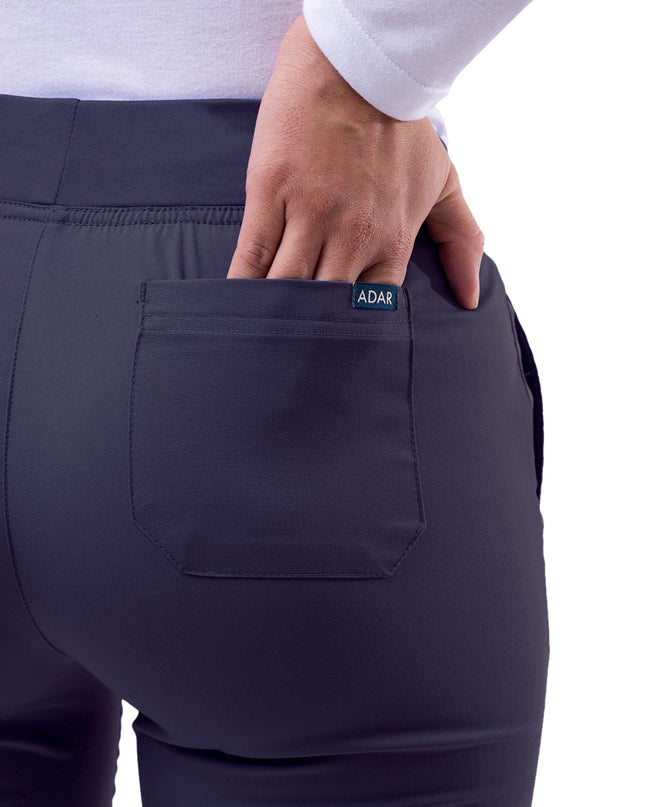 ADAR Pro Women's Navy  Blue Skinny Leg Yoga Pant back view Beyond Medwear Apparel