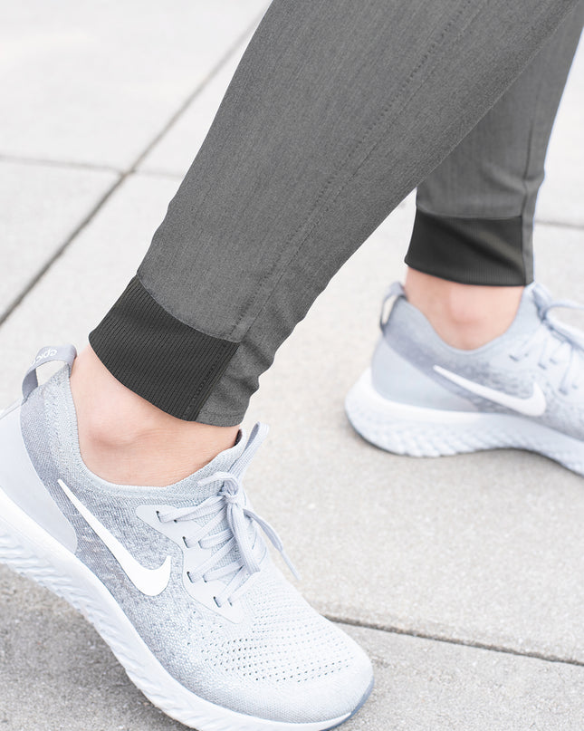 ADAR Pro Heather Grey Women's Stylish Jogger Scrub Pant Beyond Medwear Apparel
