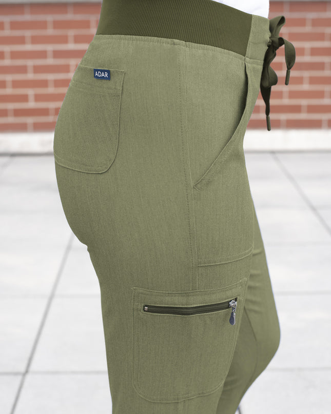 ADAR Pro Heather Olive Women's Stylish Jogger Pant Tall Beyond Medwear Apparel
