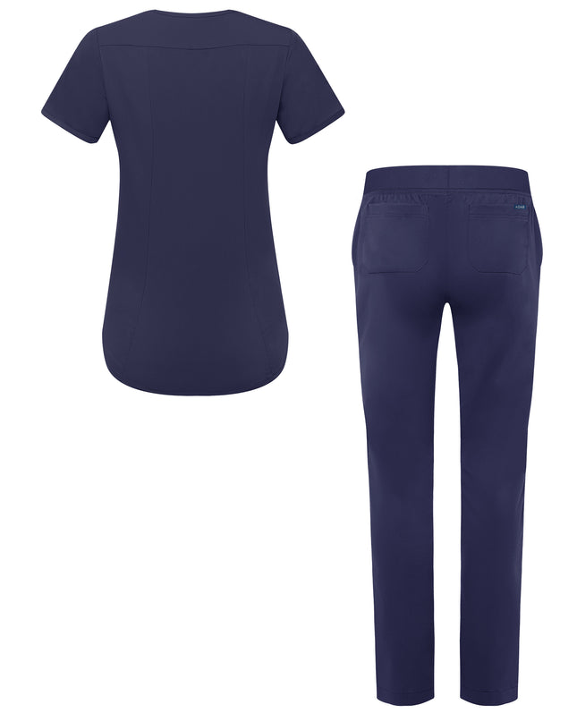 ADAR Pro Women's Navy Blue Yoga Scrub Set Beyond Medwear Apparel